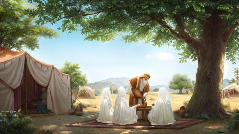 Gott verspricht, Abraham einen Sohn zu geben