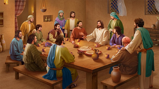 Jesús come pan y explica las Escrituras después de Su resurrección