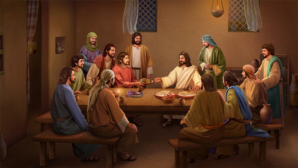 Jesús come pan y explica las Escrituras después de Su resurrección